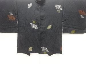 大正ロマン　漆花菱模様織り出し一つ紋羽織